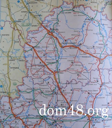 Карта автомобильных дорог в Липецкой области